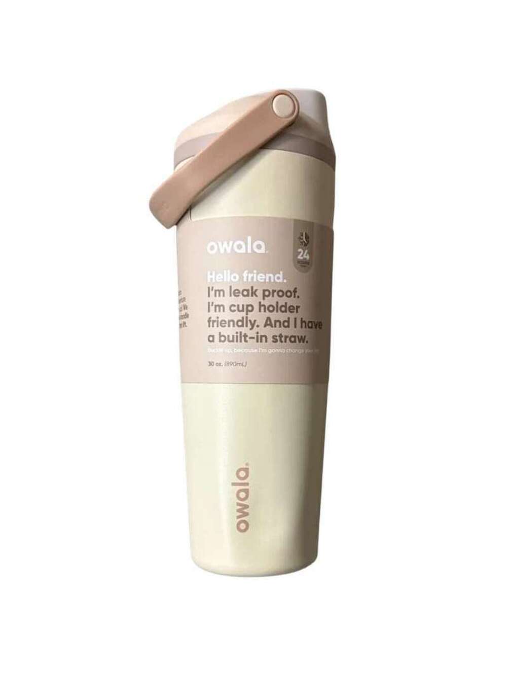 Owala FreeSip 30oz Water Bottle Light Green Pink Built In Straw Dent New